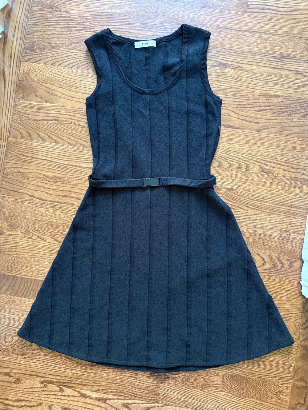 BALLY SWITZERLAND LBD Little Black Sweater Dress Quiet Luxury Timeless Elegant 6